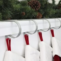 Original MantleClip® Galvanized Stocking Holders, 4ct. -Northlight Decor Store D349614S 2