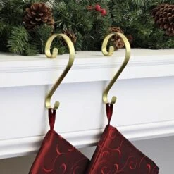 Haute Decor Stocking Scroll® Gold Foil Stocking Holders, 2ct. 5 Haute Decor Stocking Scroll® Gold Foil Stocking Holders, 2ct. -Northlight Decor Store D349638S 2