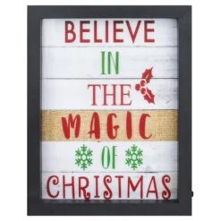 Northlight LED Lighted 'Believe In The Magic Of Christmas' Shadow Box Wall Art