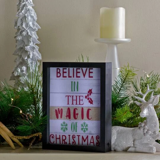 Northlight LED Lighted 'Believe In The Magic Of Christmas' Shadow Box Wall Art 3 Northlight LED Lighted 'Believe In The Magic Of Christmas' Shadow Box Wall Art - Image 3