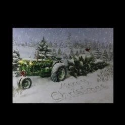 Northlight LED Lighted Merry Christmas Tractor Canvas Wall Art -Northlight Decor Store D361884S 4