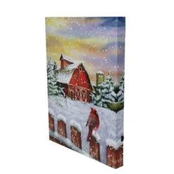 Northlight LED Back Lit Snowy Sunset Barn Scene Christmas Wall Art -Northlight Decor Store D361890S 2