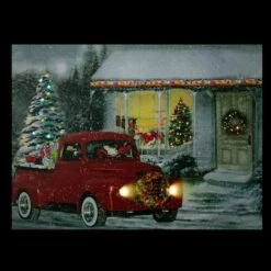 Northlight LED Fiber Optic Retro Red Truck Christmas Wall Art 20 Northlight LED Fiber Optic Retro Red Truck Christmas Wall Art -Northlight Decor Store D361891S 13