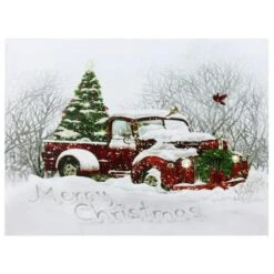 Northlight LED Lighted Truck & Tree Christmas Canvas Wall Art -Northlight Decor Store D361892S 11