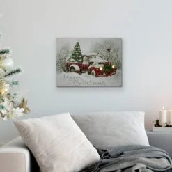 Northlight LED Lighted Truck & Tree Christmas Canvas Wall Art -Northlight Decor Store D361892S 12