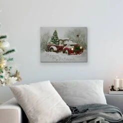 Northlight LED Lighted Truck & Tree Christmas Canvas Wall Art -Northlight Decor Store D361892S 2