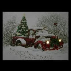 Northlight LED Lighted Truck & Tree Christmas Canvas Wall Art -Northlight Decor Store D361892S 3