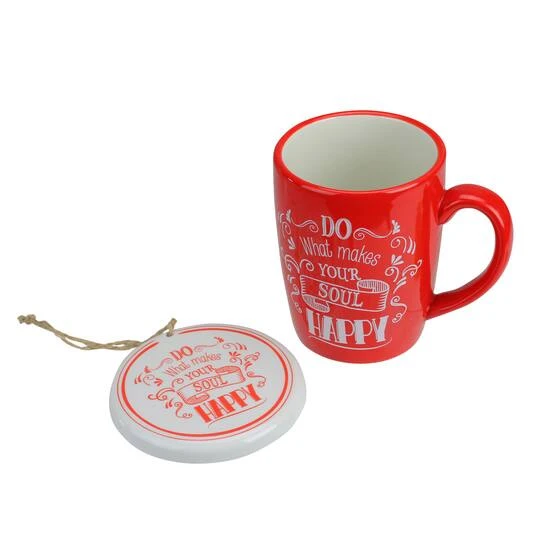 Northlight Red & White Soul Happy Mug & Ornament Gift Set 4 Northlight Red & White Soul Happy Mug & Ornament Gift Set - Image 4