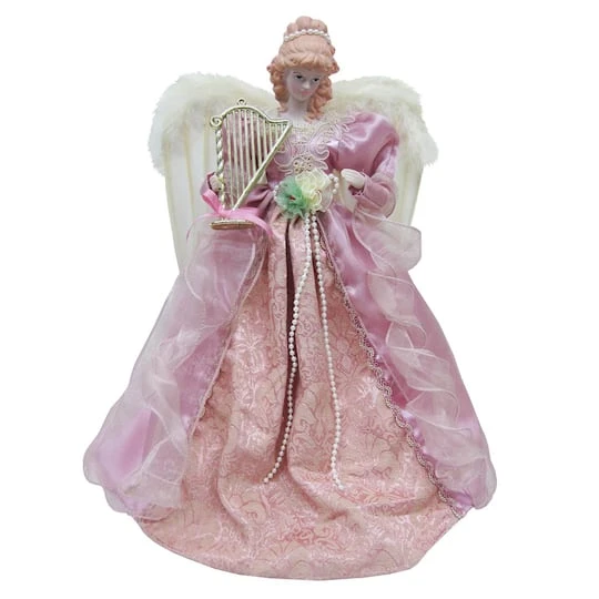 Santa's Workshop 16" Mauve Victorian Angel Tree Topper 1 Santa's Workshop 16" Mauve Victorian Angel Tree Topper