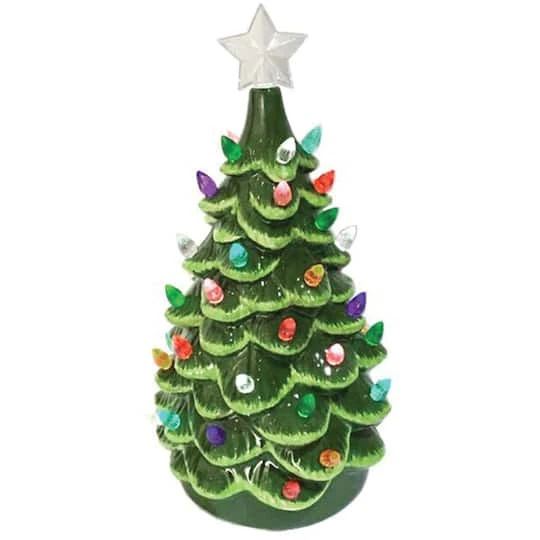 Santa's Workshop 14" Green Ceramic Tree 2 Santa's Workshop 14" Green Ceramic Tree - Image 2