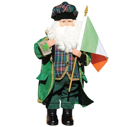 Santa's Workshop 15.5" Irish Santa Figure 2 Santa's Workshop 15.5" Irish Santa Figure - Image 2