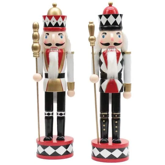 Santa's Workshop 15" Harlequin Nutcracker, 2ct. 2 Santa's Workshop 15" Harlequin Nutcracker, 2ct. - Image 2