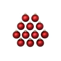 Whitehurst 12ct. 2.75" Matte Glass Ball Ornaments Red Matte 6 Whitehurst 12ct. 2.75" Matte Glass Ball Ornaments Red Matte -Northlight Decor Store D384940S 12