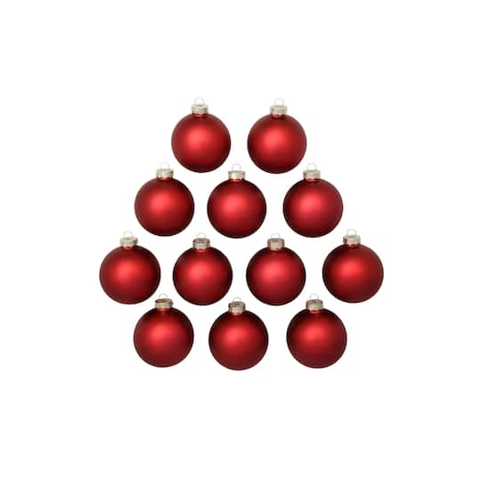 Whitehurst 12ct. 2.75" Matte Glass Ball Ornaments Red Matte 3 Whitehurst 12ct. 2.75" Matte Glass Ball Ornaments Red Matte - Image 3