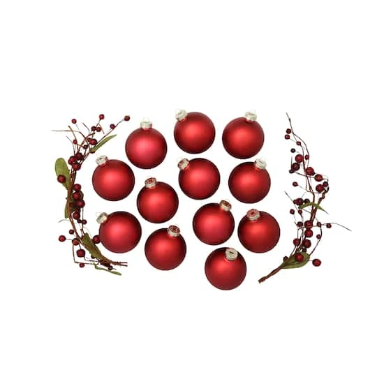 Whitehurst 12ct. 2.75" Matte Glass Ball Ornaments Red Matte 4 Whitehurst 12ct. 2.75" Matte Glass Ball Ornaments Red Matte - Image 4