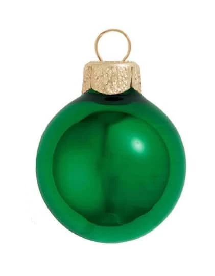 Whitehurst 28ct. 2" Shiny Glass Ball Ornaments Green 1 Whitehurst 28ct. 2" Shiny Glass Ball Ornaments Green