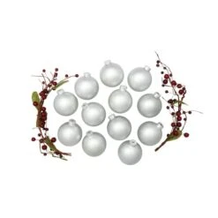 Whitehurst 12ct. 2.75" Matte Glass Ball Ornaments Silver Matte -Northlight Decor Store D384969S 13