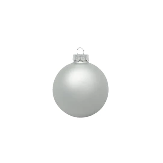 Whitehurst 8ct. 3.25" Matte Glass Ball Ornaments Silver Matte 1 Whitehurst 8ct. 3.25" Matte Glass Ball Ornaments Silver Matte