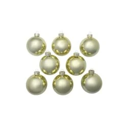 Whitehurst 8ct. 3.25" Shiny Glass Ball Ornaments Gold Shiny -Northlight Decor Store D384990S 12