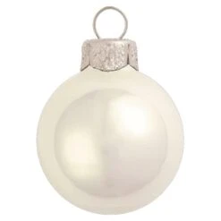 Whitehurst 40ct. 1.25" White Polar Pearl Glass Ball Ornaments