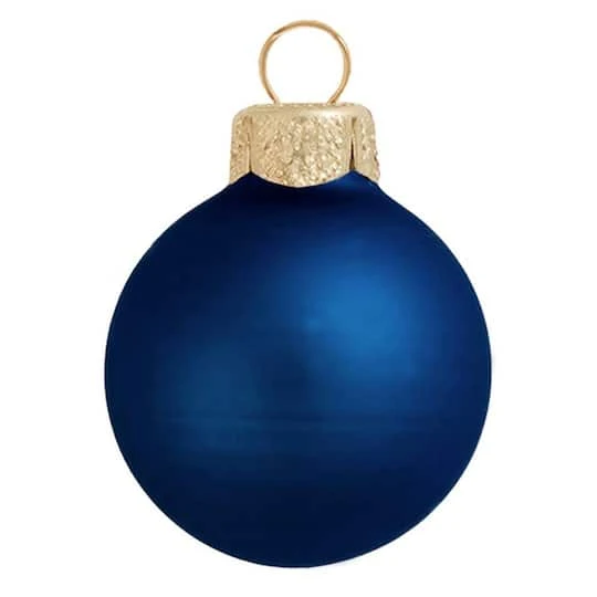 Whitehurst 28ct. 2" Matte Glass Ball Ornaments Midnight Blue 1 Whitehurst 28ct. 2" Matte Glass Ball Ornaments Midnight Blue