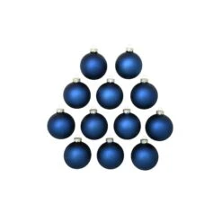 Whitehurst 12ct. 2.75" Matte Glass Ball Ornaments Midnight Blue Matte -Northlight Decor Store D385006S 12