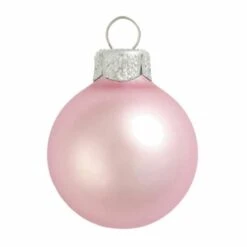 Whitehurst 40ct. 1.5" Matte Glass Christmas Ornaments Baby Pink