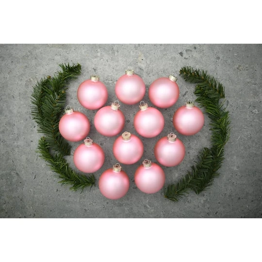 Whitehurst 12ct. 2.75" Matte Glass Ball Ornaments Baby Pink Matte 4 Whitehurst 12ct. 2.75" Matte Glass Ball Ornaments Baby Pink Matte - Image 4