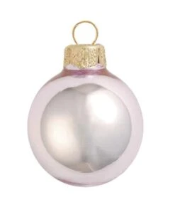 Whitehurst 6ct. 4" Shiny Glass Ball Ornaments Baby Pink Shiny