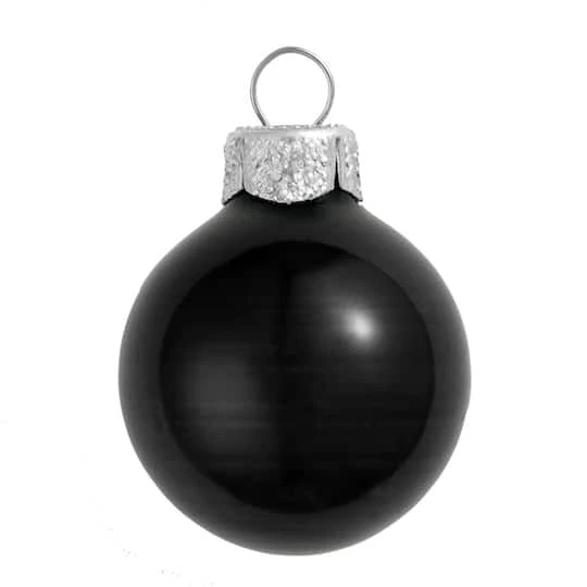 Whitehurst 28ct. 2" Shiny Glass Ball Ornaments Black 1 Whitehurst 28ct. 2" Shiny Glass Ball Ornaments Black