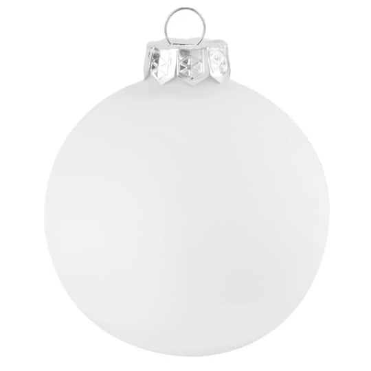 Whitehurst 12ct. 2.75" Matte Glass Ball Ornaments Snow White Matte 1 Whitehurst 12ct. 2.75" Matte Glass Ball Ornaments Snow White Matte
