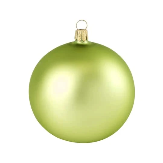 Whitehurst 12ct. 2.75" Matte Glass Ball Ornaments Lime Matte 2 Whitehurst 12ct. 2.75" Matte Glass Ball Ornaments Lime Matte - Image 2