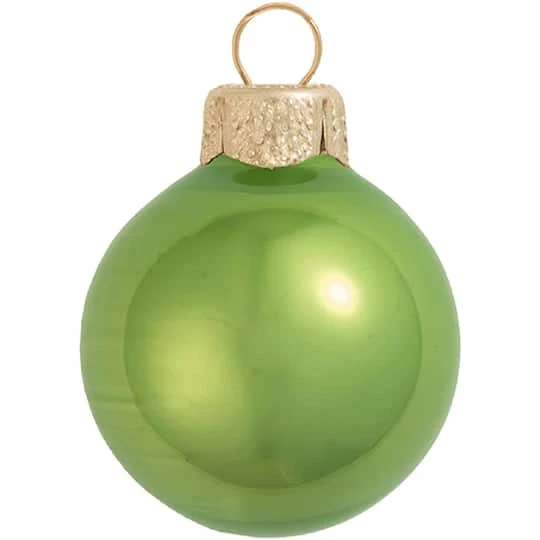 Whitehurst 28ct. 2" Pearl Glass Ball Ornaments Lime 1 Whitehurst 28ct. 2" Pearl Glass Ball Ornaments Lime