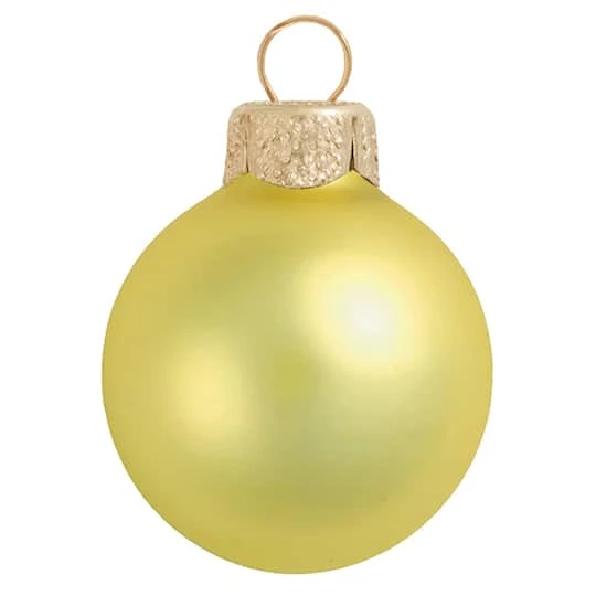 Whitehurst 6ct. 4" Matte Glass Ball Ornaments Yellow Matte 2 Whitehurst 6ct. 4" Matte Glass Ball Ornaments Yellow Matte - Image 2