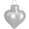 Whitehurst 56ct. 2" Matte Silver Glass Heart Ornaments