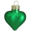 Whitehurst 56ct. 2" Matte Green Glass Heart Ornaments