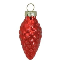 Whitehurst 56ct. 2" Shiny Red Glass Pinecone Ornaments