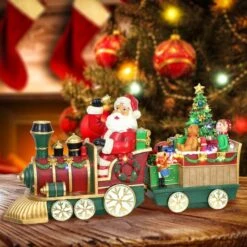 24" Pre-Lit Multicolor LED Santa Train Tabletop Décor -Northlight Decor Store D393373S 2