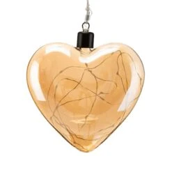 Glitzhome® 26" LED Glass Heart Wall Décor, Set Of 3 -Northlight Decor Store D446054S 5