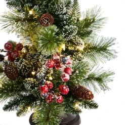 5ft. Pre-Lit LED Holiday Decorated Lamp Post With Greenery & Berries -Northlight Decor Store D478686S 3