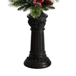 5ft. Pre-Lit LED Holiday Decorated Lamp Post With Greenery & Berries -Northlight Decor Store D478686S 5