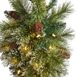 5ft. Pre-Lit LED Holiday Decorated Lamp Post With Faux Greenery In Decorative Container -Northlight Decor Store D478687S 4