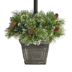 5ft. Pre-Lit LED Holiday Decorated Lamp Post With Faux Greenery In Decorative Container -Northlight Decor Store D478687S 6