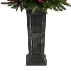 4ft. Pre-Lit Glittered Artificial Christmas Plant On Pedestal, Multicolor LED Lights -Northlight Decor Store D478834S 7