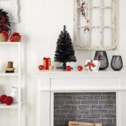 2ft. Pre-Lit Black Artificial Christmas Tree, Warm White LED Lights -Northlight Decor Store D478851S 10