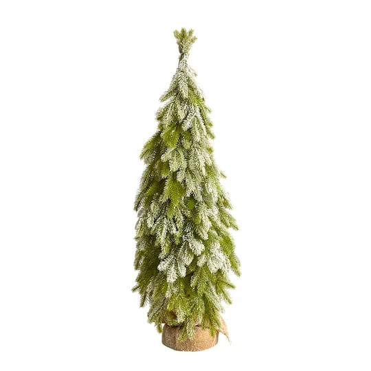 3ft. Unlit Snow Flocked Down Swept Holiday Artificial Christmas Tree In Burlap Base 1 3ft. Unlit Snow Flocked Down Swept Holiday Artificial Christmas Tree In Burlap Base