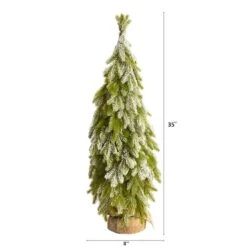 3ft. Unlit Snow Flocked Down Swept Holiday Artificial Christmas Tree In Burlap Base 9 3ft. Unlit Snow Flocked Down Swept Holiday Artificial Christmas Tree In Burlap Base -Northlight Decor Store D478917S 2