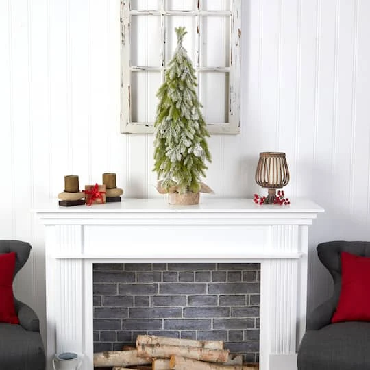 3ft. Unlit Snow Flocked Down Swept Holiday Artificial Christmas Tree In Burlap Base 3 3ft. Unlit Snow Flocked Down Swept Holiday Artificial Christmas Tree In Burlap Base - Image 3