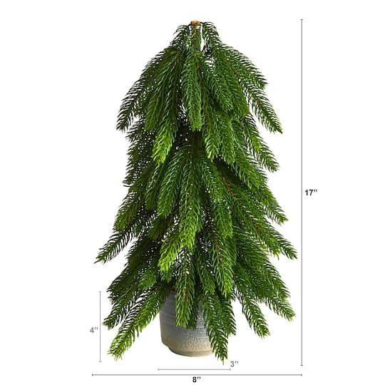 17" Unlit Artificial Pine Tree In Decorative Planter 3 17" Unlit Artificial Pine Tree In Decorative Planter - Image 3