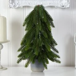 17" Unlit Artificial Pine Tree In Decorative Planter 8 17" Unlit Artificial Pine Tree In Decorative Planter -Northlight Decor Store D478919S 3